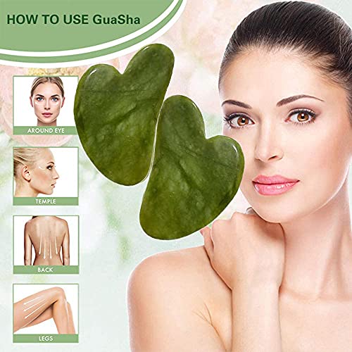 Real Natural Jade Guasha Tools:Gua Sha facial Tools, Beauty Skin Care Facial ...