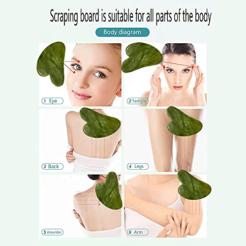 Real Natural Jade Guasha Tools:Gua Sha facial Tools, Beauty Skin Care Facial ...
