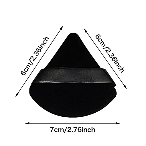 12 Pieces Pure Cotton Powder Puff Triangle Makeup Puff, Soft Velour Makeup Po...