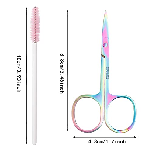 3 Pcs Eyebrow Scissors Small Beauty Scissors and Spoolie Brush, Mini Manicure...