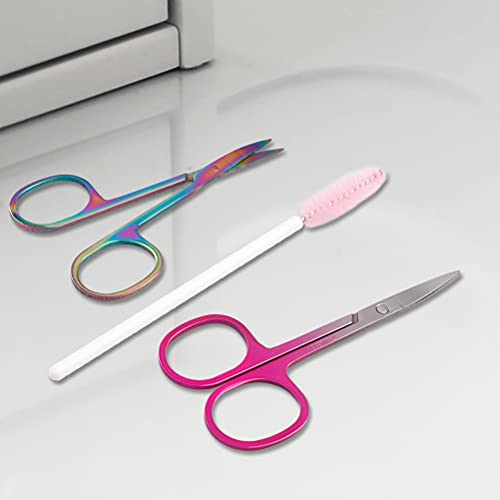3 Pcs Eyebrow Scissors Small Beauty Scissors and Spoolie Brush, Mini Manicure...