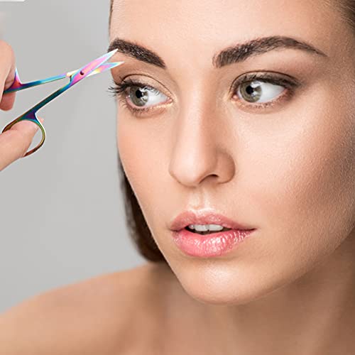 3 Pcs Eyebrow Scissors Small Beauty Scissors and Spoolie Brush, Mini Manicure...