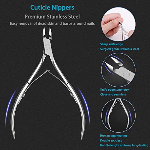 Pingispower Cuticle Trimmer with Cuticle Pusher 9PCS, Cuticle Remover Cuticle...