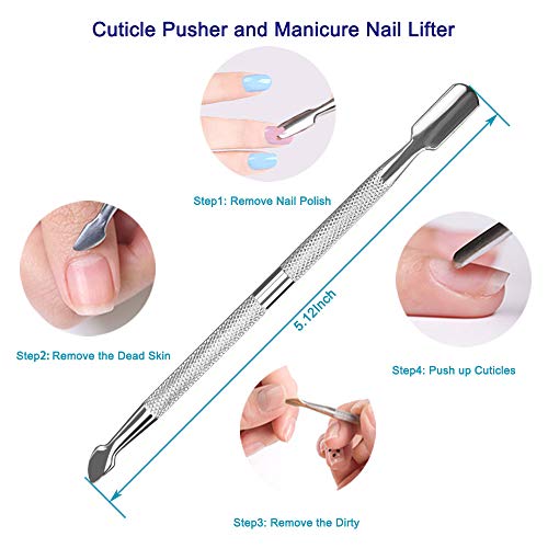 Pingispower Cuticle Trimmer with Cuticle Pusher 9PCS, Cuticle Remover Cuticle...