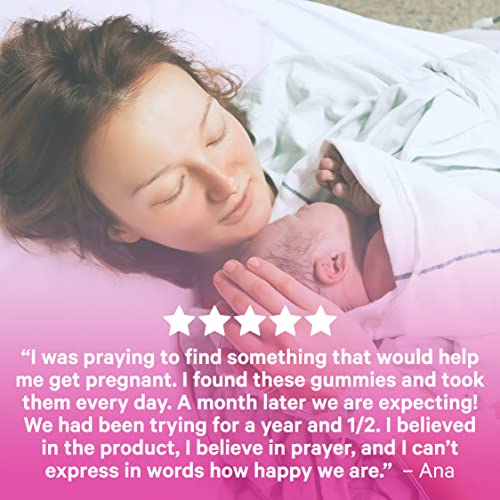 Pink Stork Fertility Gummies: Strawberry Fertility Supplements for Women, Hea...