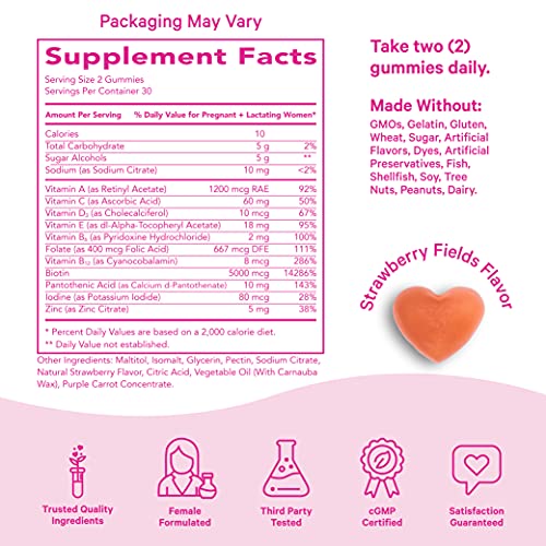 Pink Stork Postpartum Hair Loss Gummies: Hair Skin and Nails Vitamins, Postna...