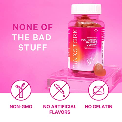 Pink Stork Postpartum Hair Loss Gummies: Hair Skin and Nails Vitamins, Postna...
