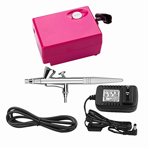 Airbrush Makeup Set Pinkiou Air Brush Kit for Face Paint with Mini Compressor...