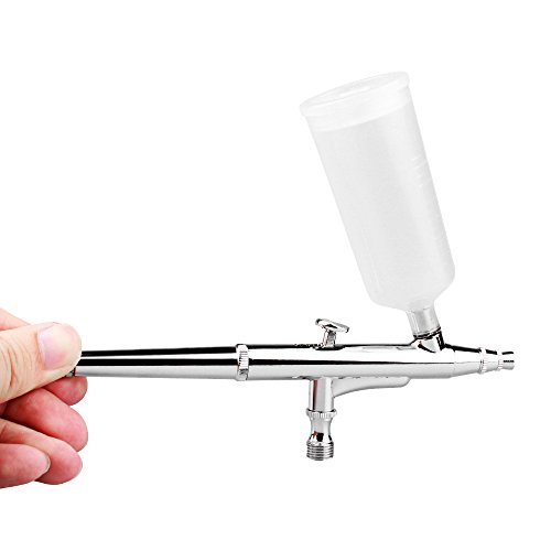 Pinkiou Airbrush Kit Large Capacity Cup Double-Action Trigger Air-Paint 0.3mm...