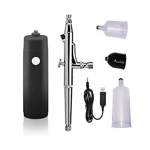 Pinkiou Airbrush Makeup Machine with Compressor Handheld Airbrush Kit Recharg...