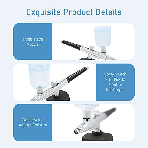 Pinkiou Airbrush Makeup Machine with Compressor Handheld Airbrush Kit Recharg...