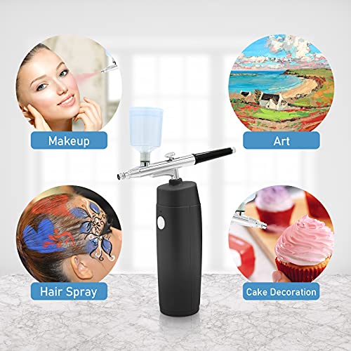 Pinkiou Airbrush Makeup Machine with Compressor Handheld Airbrush Kit Recharg...