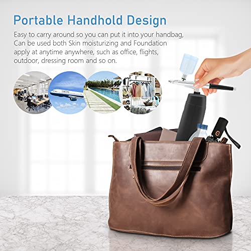 Pinkiou Airbrush Makeup Machine with Compressor Handheld Airbrush Kit Recharg...