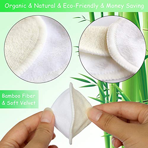 16 Pack Reusable Bamboo Makeup Remover Pads with Laundry Bag - 2 Layers 3.15i...