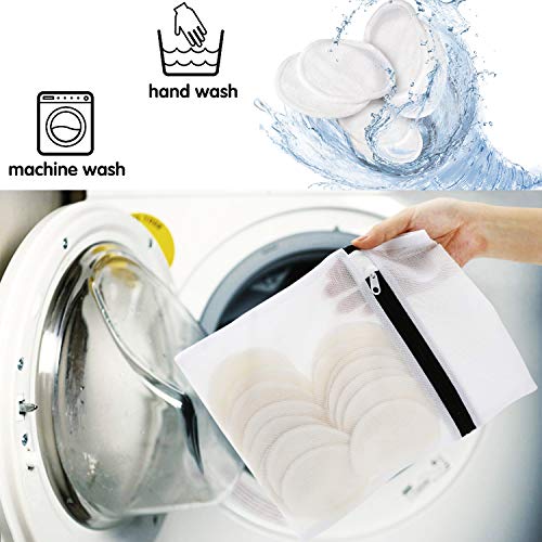 16 Pack Reusable Bamboo Makeup Remover Pads with Laundry Bag - 2 Layers 3.15i...