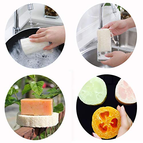 4" Natural Loofah Exfoliating Body Sponge Scrubber for Skin Care in Bath Spa ...