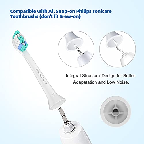 Pisonicleara Replacement Toothbrush Heads Compatible with Philips Sonicare(10...