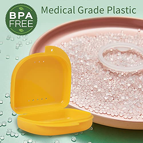 Retainer Case with Vent Holes, 3 Pack Orthodontic Mouth Guard Cases Cute Dent...