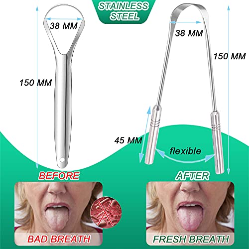 Tongue Scraper Cleaner for Adults Kids, 5 Pack 100% BPA Free Fresher Tongue T...
