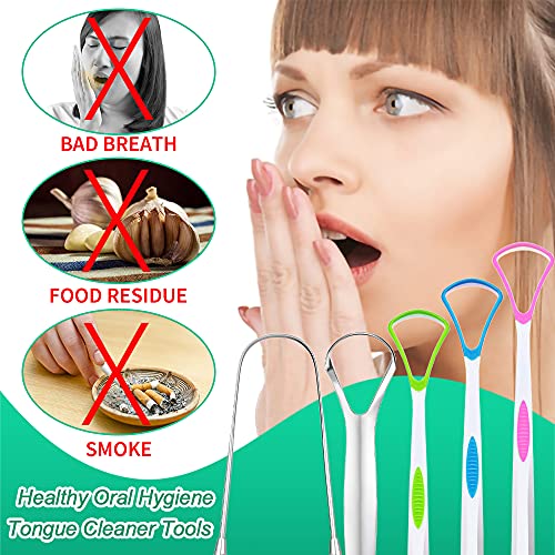 Tongue Scraper Cleaner for Adults Kids, 5 Pack 100% BPA Free Fresher Tongue T...