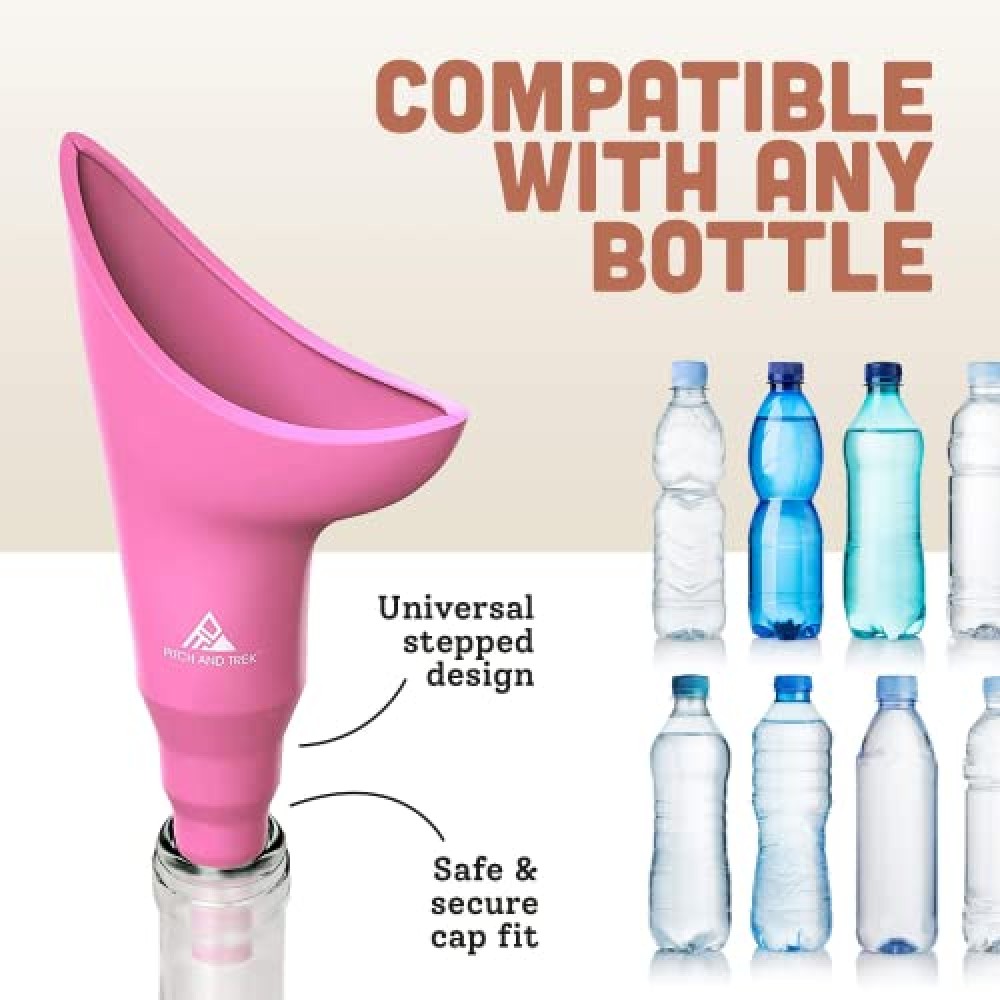 Pitch and Trek Female Urination Device - Silicone Standing Pee Funnel w ...