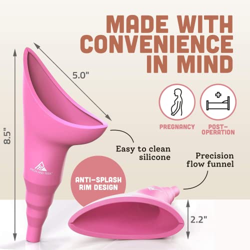 Pitch and Trek Female Urination Device - Silicone Standing Pee Funnel w/Discr...