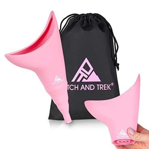 Pitch and Trek Female Urination Device - Silicone Standing Pee Funnel w/Discr...