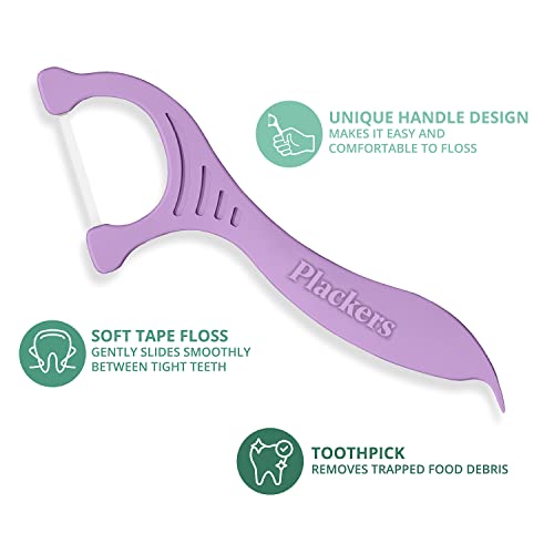 Plackers Gentleslide Dental Flossers, Mint Blast Flavor, Gentle Clean, Soft F...