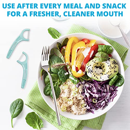 Plackers TwinLine Dental Floss Picks, Green, Mint, 75 Count