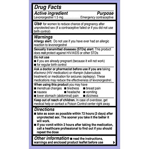 Plan B One-Step Emergency Contraceptive, 1.5 Mg (1 Tablet)