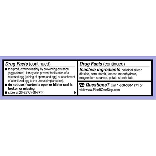 Plan B One-Step Emergency Contraceptive, 1.5 Mg (1 Tablet)