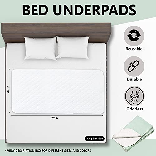 Reusable Bed Underpad - Machine Washable & Dryable, Waterproof, Extra-Absorbe...