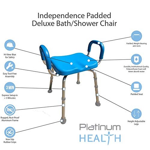 Bath Bench Shower Bench, Padded with Armrests. Independence(tm) Deluxe Bath C...