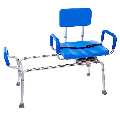 Carousel Sliding Transfer Bench with Swivel Seat-BARIATRIC 600LB Capacity. Pr...