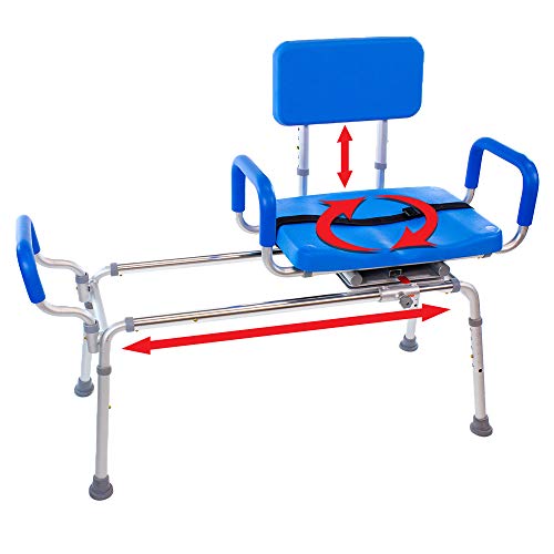 Carousel Sliding Transfer Bench with Swivel Seat-BARIATRIC 600LB Capacity. Pr...