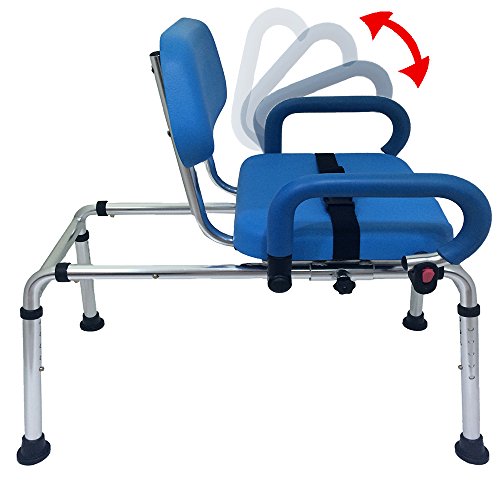 Carousel Sliding Transfer Bench with Swivel Seat. Premium PADDED Bath and Sho...