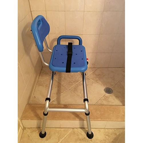 Gateway Premium Sliding Bath Transfer Bench with Swivel Seat-Padded (Blue)