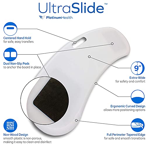 UltraSlide Premium Slide Transfer Board, Extra-Smooth Plastic Surface, Tapere...