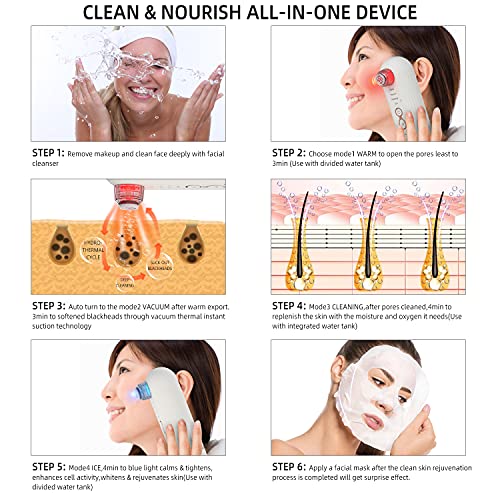 Blackhead Remover Pore Vacuum,Electric Acne Comedone Extractor with Blue Ligh...