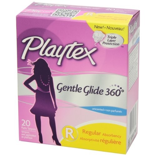 Playtex Gentle Glide Tampons with Triple Layer Protection, Regular, Unscented...