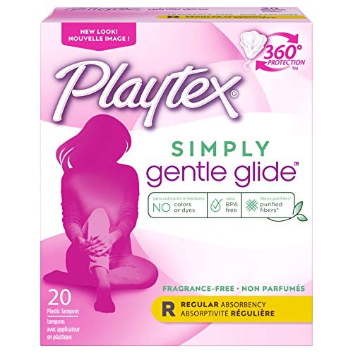 Playtex Gentle Glide Tampons with Triple Layer Protection, Regular, Unscented...