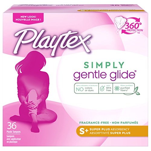 Playtex Simply Gentle Glide Unscented Tampons, Super Plus Absorbency, 36 Coun...