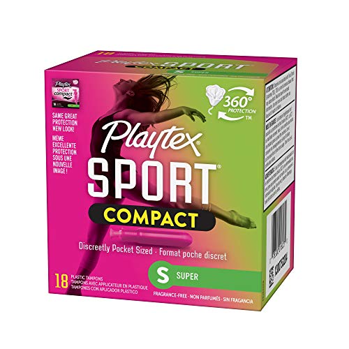Playtex Sport Compact Tampons Super Absorbency, Unscented, 18 Count