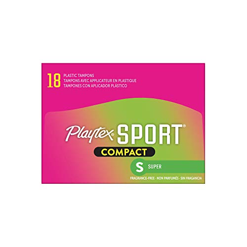 Playtex Sport Compact Tampons Super Absorbency, Unscented, 18 Count