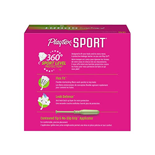 Playtex Sport Plastic Tampons Unscented, Super Absorbency 36 Count (Pack of 1)