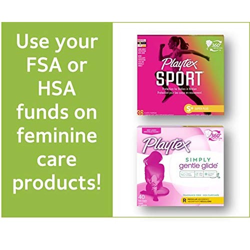 Playtex Sport Plastic Tampons Unscented, Super Absorbency 36 Count (Pack of 1)