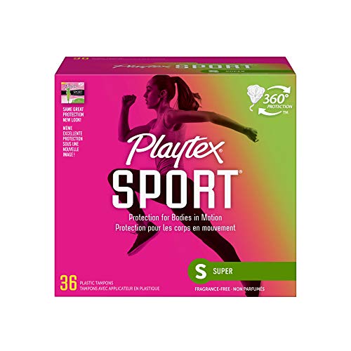 Playtex Sport Plastic Tampons Unscented, Super Absorbency 36 Count (Pack of 1)