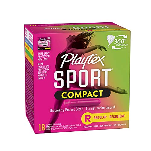 Playtex Sport Regular Absorbency Compact Tampons with Flex-Fit Technology and...