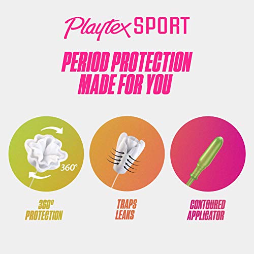 Playtex Sport Tampons Super Absorbency, White, Unscented, 48 Count
