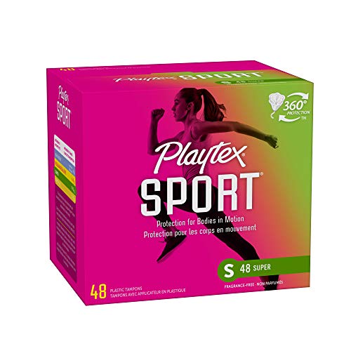 Playtex Sport Tampons Super Absorbency, White, Unscented, 48 Count